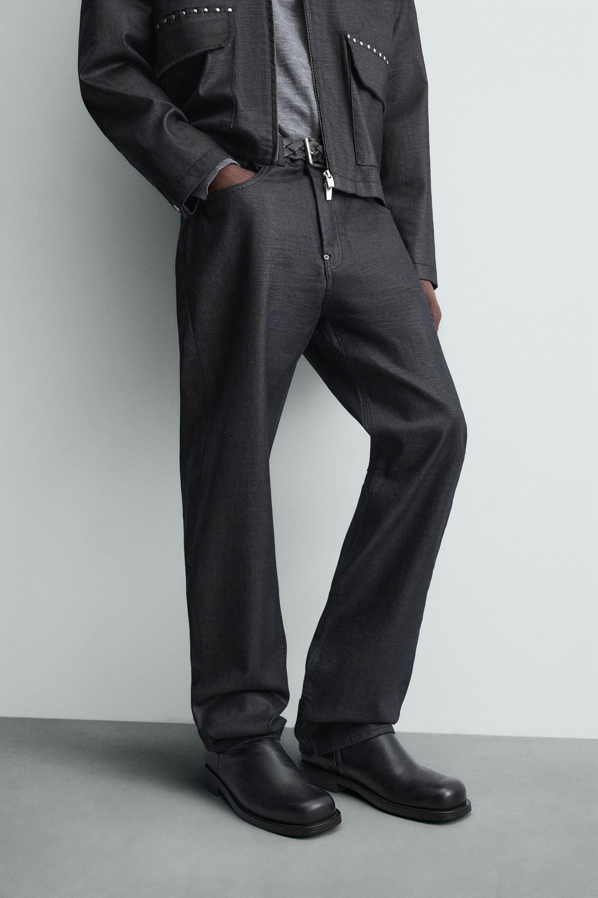 WAXED FINISH STRAIGHT FIT JEANS